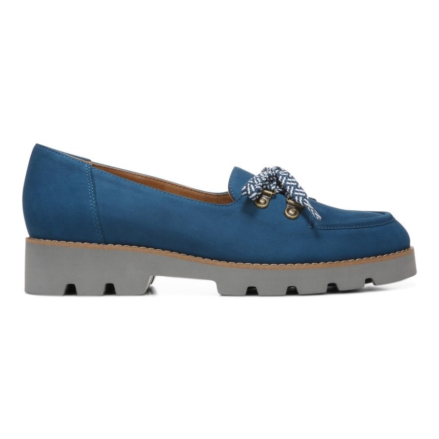 Mocassim Azul Escuro Vionic Teagan Com Cadarço