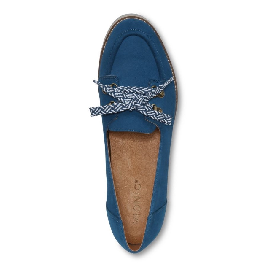 Mocassim Azul Escuro Vionic Teagan Com Cadarço