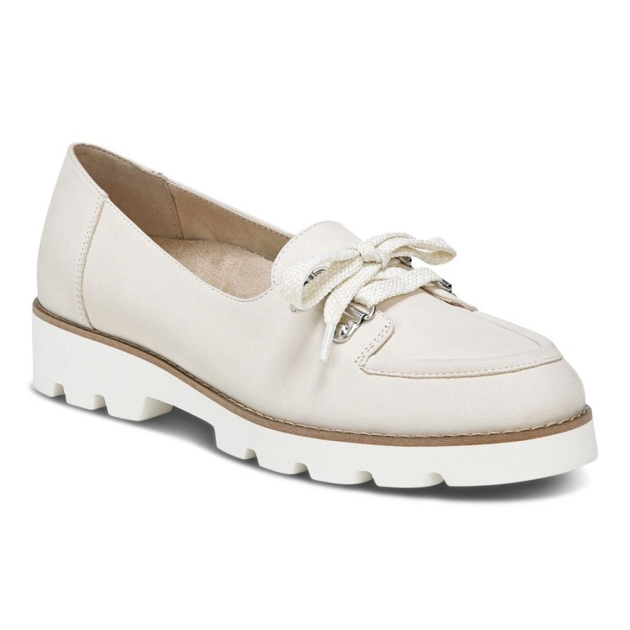 Mocassim Vionic Cream Teagan Com Cadarço