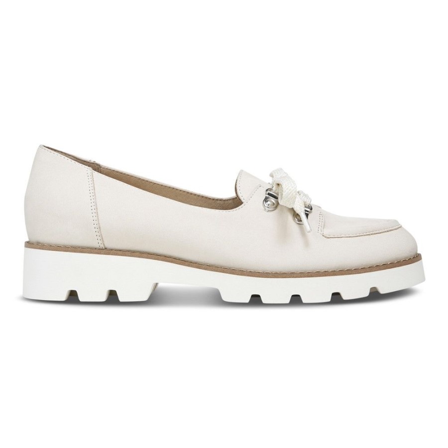 Mocassim Vionic Cream Teagan Com Cadarço