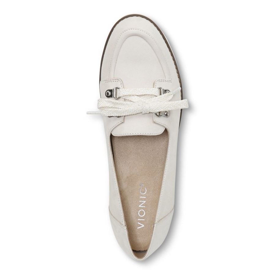 Mocassim Vionic Cream Teagan Com Cadarço