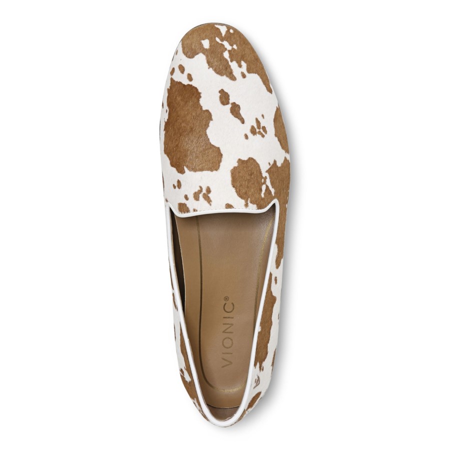 Estampa De Vaca Marrom Vionic Willa Flat
