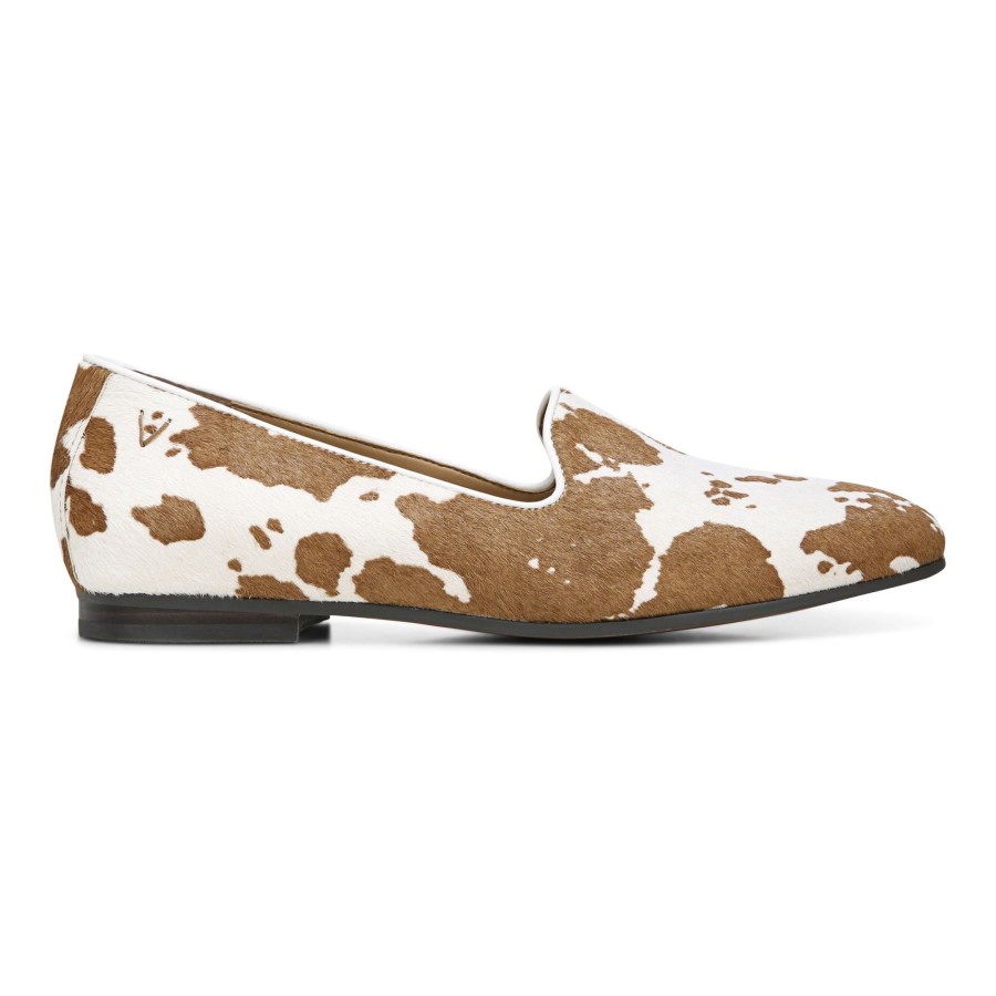Estampa De Vaca Marrom Vionic Willa Flat