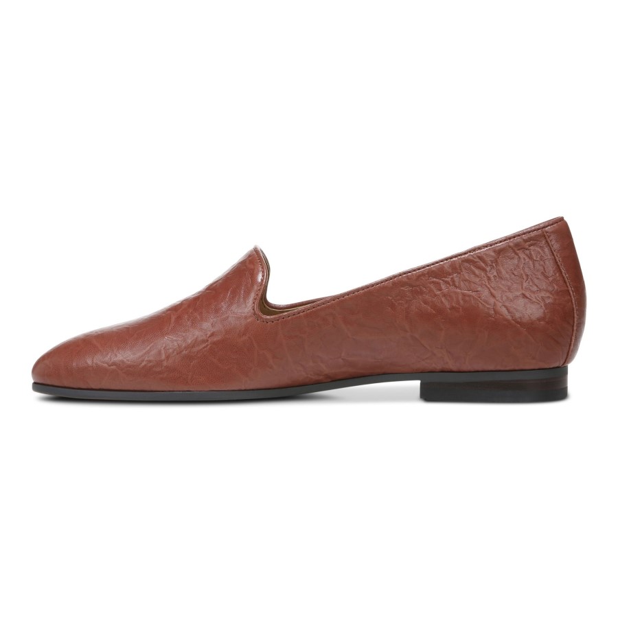 Willa Flat Vionic Couro Marrom
