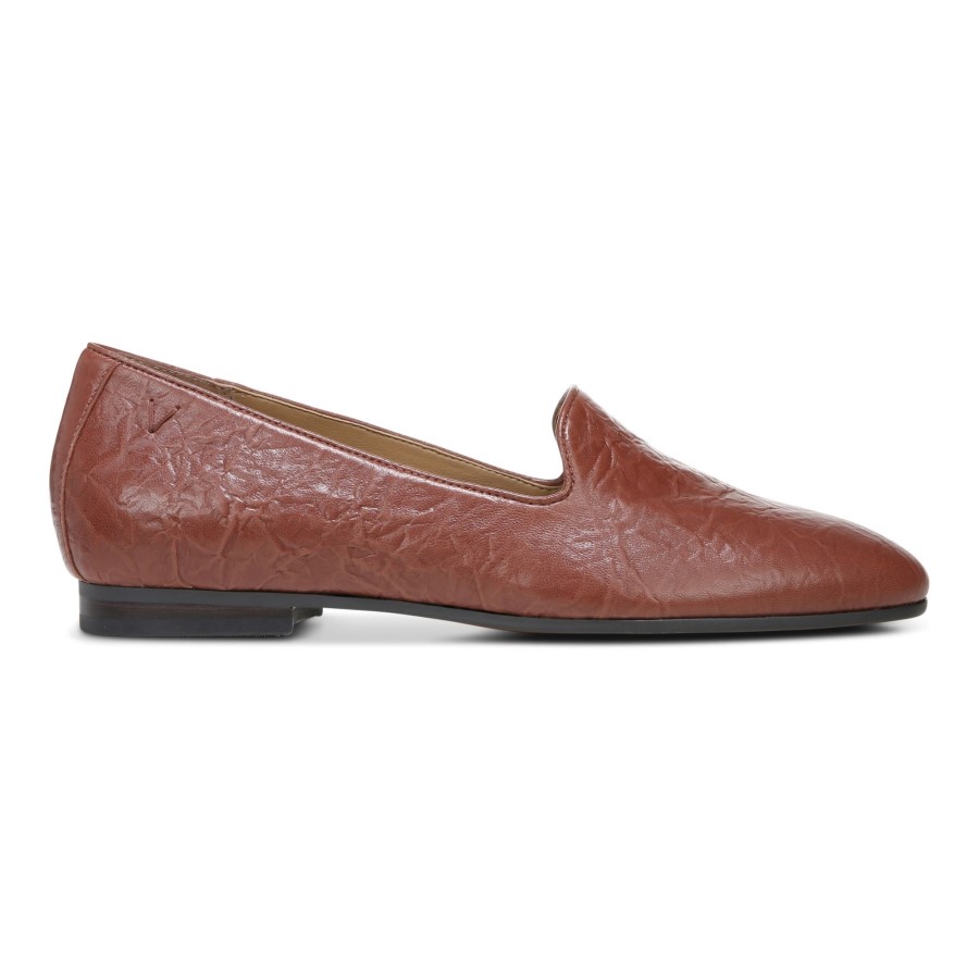 Willa Flat Vionic Couro Marrom
