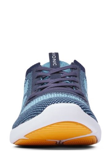 Tênis Vionic Azul Lenora De Tricô Com Cadarço