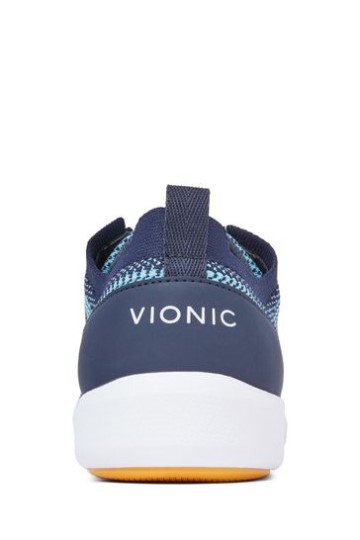 Tênis Vionic Azul Lenora De Tricô Com Cadarço