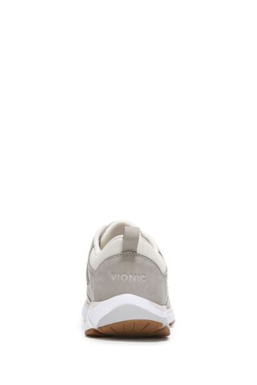 Tênis Vionic Cinza Taupe Escuro Zanny Com Cadarço