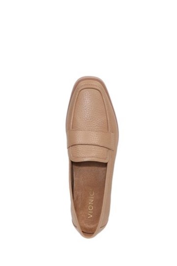 Vionic Macaroon Couro Tumbled Nude Sellah Sapato Sem Cadarço