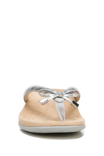 Sandália Tanga Bella Prateada Vionic